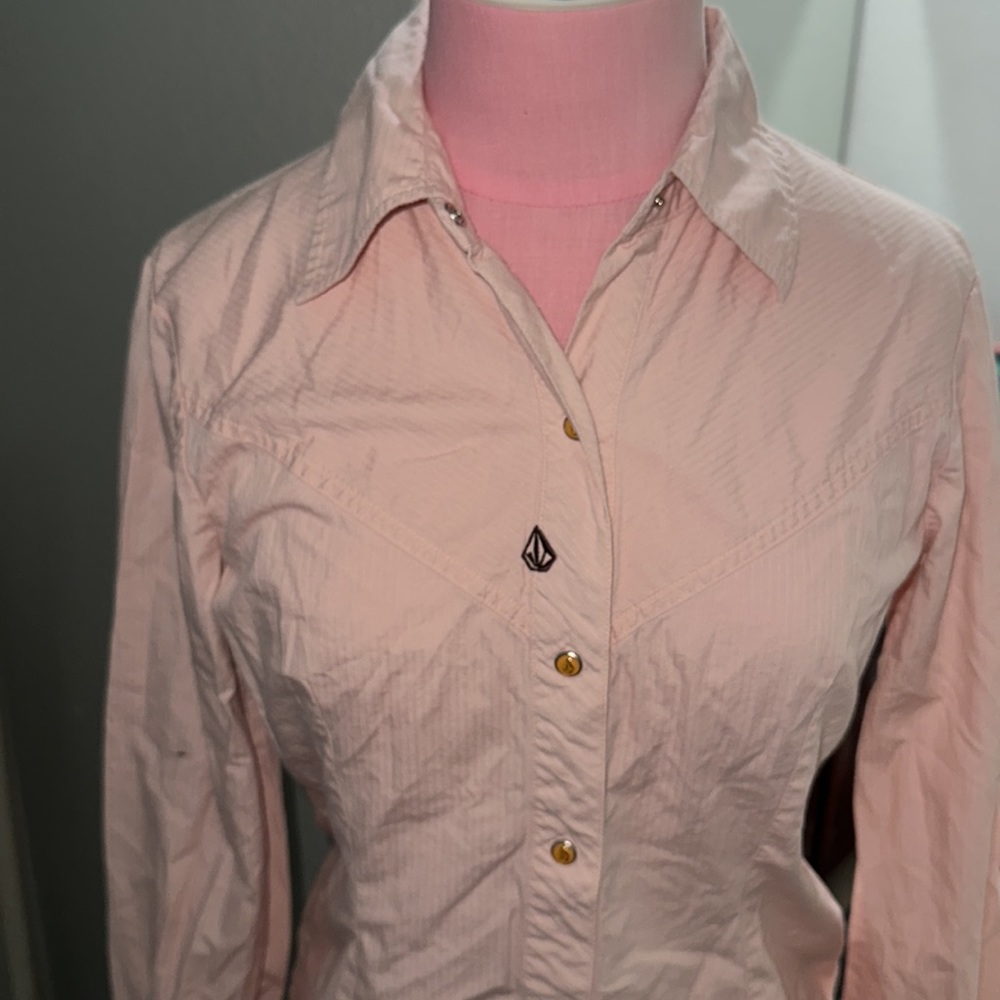 Volcom Pink Button Down - image 2